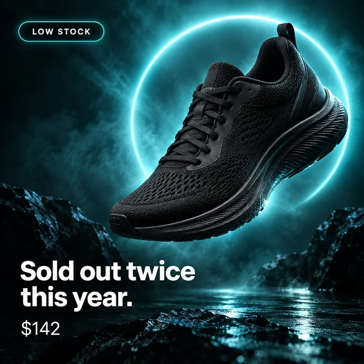 Footwear: styled ad creative example